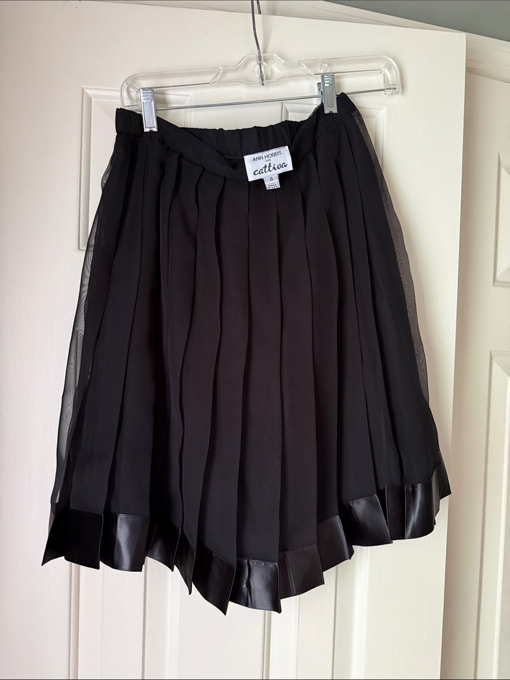 Black Pleated Skater Skirt